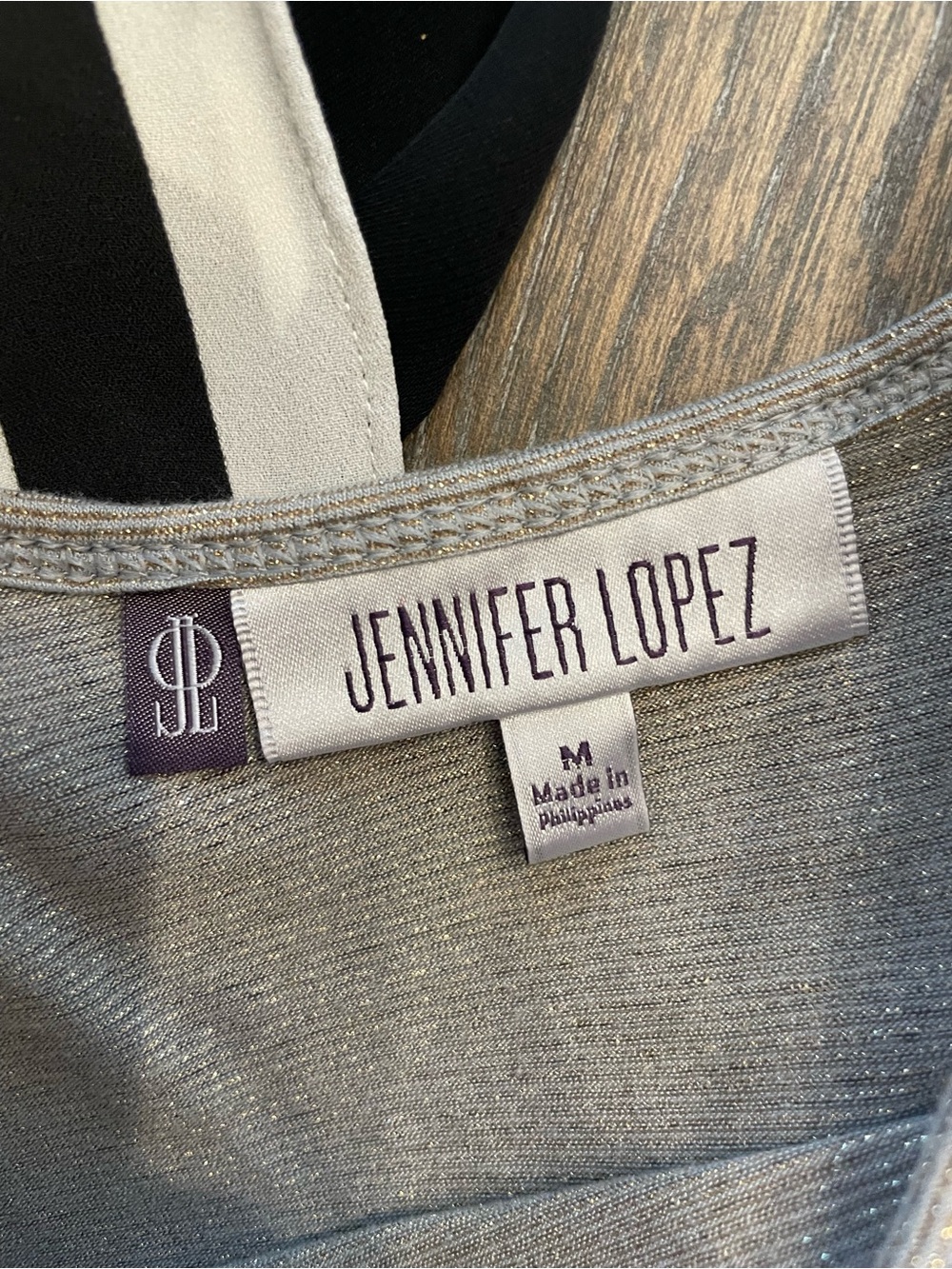 Jennifer Lopez Metallic Taupe V-Neck Spaghetti Strap Camisole - Picture 3 of 4